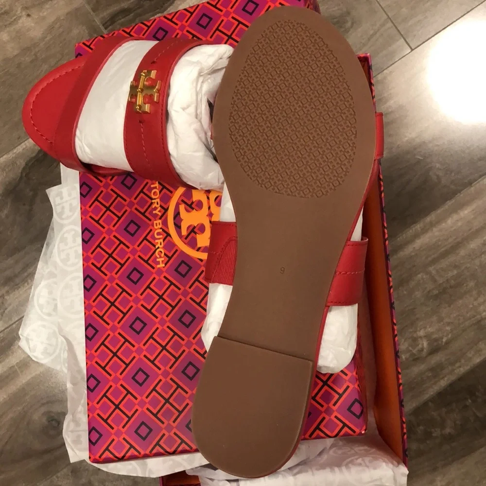 🔥🔥TORY BURCH Everly Leather Slide sandal